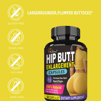 Complément Herbal Naturel à Base d'Extraits Végétaux en Gélules pour l'Augmentation des Hanches et des Fesses BBL, Fesses Plus Volumineuses, 60 Capsules
