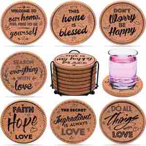 Promotional Cup <b>Mat</b> With Print Drink Coasters Eco Friendly Cork Custom Logo <b>Round</b> Blanks Sublimation Coaster - Product Image 2