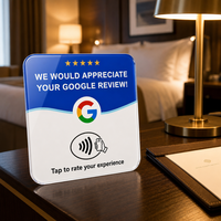 Plaque NFC étanche pour les avis Google – Tappez pour noter – Support de table pour restaurant
