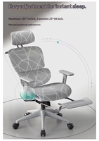 Chaise de bureau ergonomique multifonctionnelle en maille, pivotante et réglable, pour la maison et le bureau – Chaise de bureau confortable avec repose-pieds