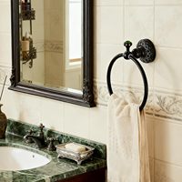 Porte-serviette mural robuste en laiton massif avec finition bronze huilé pour salle de bain et cuisine