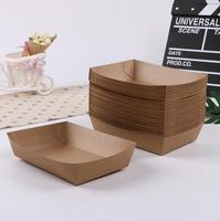 Plateau en papier kraft 100 pk, pour aliments, rapide, boîte à emporter