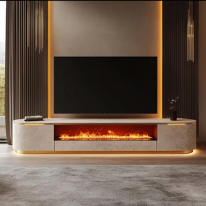 Moderno camino elettrico supporto TV e tavolino con Design a fiamma simulata pannello legno stile mobili per la casa per <span class=keywords><strong>soggiorno</strong></span> - Product Image 6