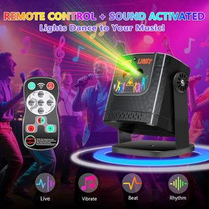 YSH Sound Activated Remote Control Auto Party <strong>Lights</strong> 60 Patterns Mini DJ <strong>Disco</strong> Strobe Stage <strong>Light</strong> <strong>USB</strong> Powered Laser Club <strong>Light</strong> - Product Image 5