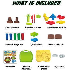 Jeu de jouets de <span class=keywords><strong>dinosaure</strong></span> en argile, 26 pièces, NON toxique et sûr, modèle magique, 3D, figurines de <span class=keywords><strong>dinosaure</strong></span> pour garçons et filles, livraison gratuite - Product Image 3