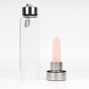 Bouteille d'eau en cristal <span class=keywords><strong>de</strong></span> verre infusée d'élixir <span class=keywords><strong>de</strong></span> pierres précieuses naturelles en gros, pierres <span class=keywords><strong>de</strong></span> quartz pour la guérison, autres artisanats en cristal - Product Image 4