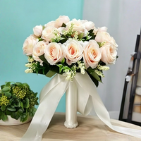 Bouquet de mariée personnalisé haut de gamme en soie artificielle réaliste et douce, style européen, pour mariage, remise de diplôme, Saint-Valentin, décoration florale