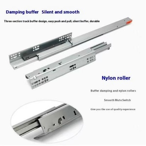 Riel de cajón de diseño moderno con extensión total, amortiguación oculta, engrosado, de tres secciones, con manija de cierre y montaje inferior - Product Image 5