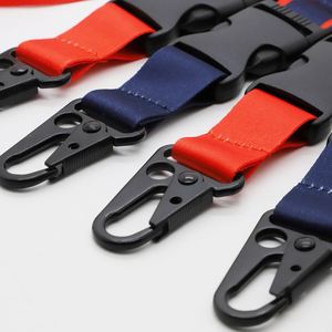 En gros, Lanière en polyester détachable à rayures avec mousqueton de sécurité, pour badge d'identification d'étudiant, avec logo personnalisé - Product Image 2
