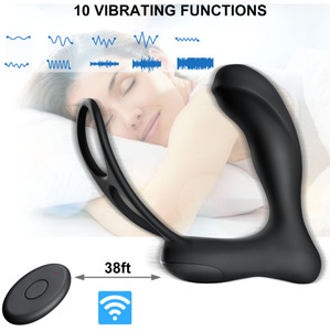 Vibratore remoto senza fili <span class=keywords><strong>per</strong></span> gli uomini doppio anello di massaggio della <span class=keywords><strong>prostata</strong></span> prodotti maschili masturbazione anale plug in silicone giocattoli - Product Image 3