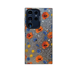 Funda Protectora para Teléfono Móvil Samsung A16 A21S A24 A25 A26 A32 <span class=keywords><strong>A33</strong></span>, Diseño de Flores Naranjas, Plateado Electroplacado, TPU y PC - Product Image 5