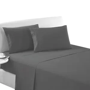 Luxo Hotel Bed Sheets Set Atacado Personalizado Tamanho Sólido Algodão Folhas