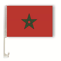 Drapeau national du Maroc à clipser sur la vitre de voiture, drapeau décoratif à suspendre, drapeau de voiture pour supporters, monté sur véhicule