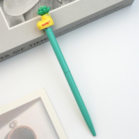 Stylo bille fantaisie en forme de visage de chat ou d'ours, avec capuchon, corps métallique fin, logo personnalisé, cadeau d'anniversaire pour enfants, boutique