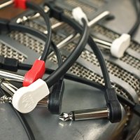 Kabel Patch Gitar 6 Inci 3 Buah TS Sudut Kanan Kabel Flat Efek Pedal Kabel Patch Pedal Board Hitam