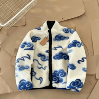 Veste d'hiver réversible OUNA de haute qualité pour homme, avec fermeture éclair, motif camouflage Sherpa sur le devant, coupe-vent en polaire, vente en gros
