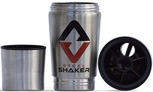 Shaker <b>Bottle</b> Metal Shaker <b>Bottle</b> Double Section Shaker <b>Bottle</b> with Scale for Gym - Product Image 6