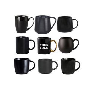 Fabricant de tasses en céramique, design de logo personnalisé, tasse à thé ou à café en céramique noire brillante ou mate, tasses à lait ou à bière en céramique pour un usage quotidien - Product Image 1