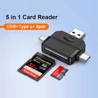 Lecteur de carte 2 en 1 USB 2.0 Micro TF Lecteur de carte mémoire Haute vitesse Adaptateur d'écriture multi-cartes Clé USB Accessoires pour ordinateur portable