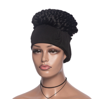 Wholesale Braided Bun Headband <strong>Wig</strong> Short Black Havana Twist <strong>Wig</strong> with Black Headband Synthetic for Daily Party for Black Women
