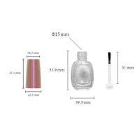 Bouteille de vernis à ongles en verre vide de 16ml avec bouchon de brosse Emballage de conteneur de vernis gel UV personnalisable