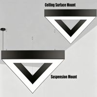 Luminaire suspendu triangulaire LED en aluminium, lampe suspendue, éclairage LED encastré au plafond pour salle de sport, bureau, salle de conférence