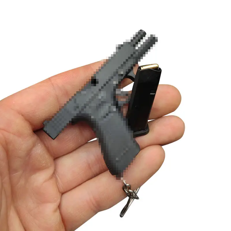 Mini chaveiro de arma, modelo de arma glock 17 1:3, pistolas de brinquedo, glock, pistola, glock, concha tática, chaveiro de arma de brinquedo