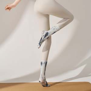 Long Anti-slip Yoga Sock Covers Pilates Socks Ballet-style Piled-up Calf Socks Women's Pure Cotton - Product Image 3