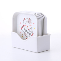 Assiette de service en mélamine multi-usages de 6 pouces, motif dessin animé, pour fruits secs et desserts, vente en gros