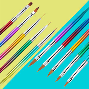 Wellflyer ชุดแปรงทำเล็บ5ชิ้น/เซ็ตหัวคู่แปรงทาสีเล็บอเนกประสงค์ให้ <span class=keywords><strong>NABR</strong></span>-057 - Product Image 2