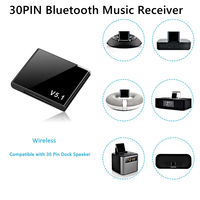 Adaptateur Bluetooth I-WAVE 30 broches, récepteur de musique Bluetooth pour docks d'enceintes avec connecteur Apple Dock 30 broches