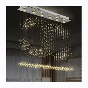 Modern Chandelier High Celling 100% Factory Chandeliers Crystal Prices for Living Room Lamp New Branch K9 Luxury LED Iron 15 90