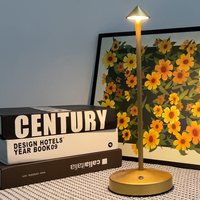 Lampe de table LED sans fil portable de luxe à piles rechargeables, design flèche, intensité réglable, pour hôtel et restaurant
