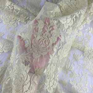 Moda europea y americana, tela de encaje de malla Jacquard dorada de nailon transpirable ligera, tela de Vestido de punto de urdimbre hueca - Product Image 2