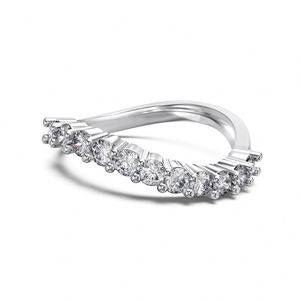 Dylam High-quality Jewelry Factory S925 <b>Silver</b> <b>Eternity</b> Wedding Band 5A Zirconia Geometric Curves Women Bridal Dress up <b>Rings</b> - Product Image 1