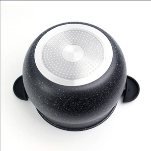 Marbre Soupe & <span class=keywords><strong>Couscous</strong></span> Pot Vapeur En Aluminium Antiadhésif Sans Fumée D'huile pour Cuisinière À Gaz Usage Domestique Silicone et Casserole En Verre - Product Image 2