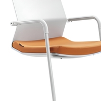 Chaise de visiteur ergonomique GS-1761 avec structure cantilever en acier et accoudoirs fixes – Siège de bureau moderne