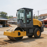 Compacteur de sol lourd à tambour unique de 6 tonnes avec moteur diesel pour travaux de fondation