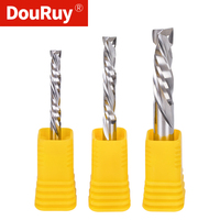 Fraise à compression DouRuy à double coupe (haut et bas) pour CNC, fraise en carbure à deux cannelures en spirale pour le bois et le MDF