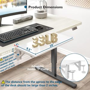 Bàn làm việc đứng tiện dụng có khay bàn phím, giá đỡ gấp gọn, kẹp bàn, tay đỡ dưới bàn máy tính - Product Image 3