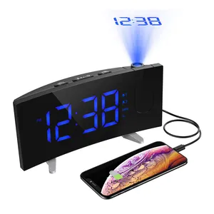 Réveil de Table LED, Radio FM, alarme de sommeil, avec chargeur USB, nouveauté 2019