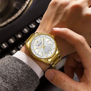 Relojes de Pulsera de Cuarzo CURREN 8424 Clásicos y Sencillos de Acero Inoxidable, Marca de Moda, Manecillas Luminosas, Relojes Originales para Hombre - Product Image 3
