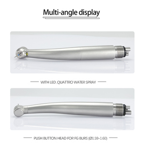 Manipolo per Turbina ad Aria CP-M800LG per Materiali Dentali ad Alta Velocità con Cuscinetti in Ceramica, <span class=keywords><strong>4</strong></span> Fori, LED, Acciaio Inossidabile - Product Image 2