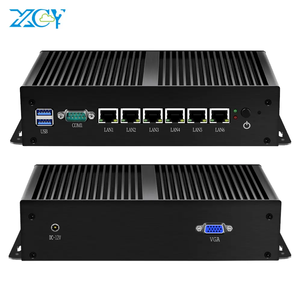 Industrielle Routeur Pare-Feu Sans Ventilateur PFsense Mini PC De Bureau En-tel Core i3 i5 6 LAN 211AT Gigabit Ethernet RS232 AES Linux Serveur