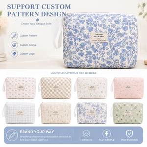Custom <b>Makeup</b> Bag Women Quilted Cosmetic Organizer Bag Travel Toiletry Pouch Large Capacity <b>Makeup</b> Storage <b>Case</b> OEM Wholesale - Product Image 5