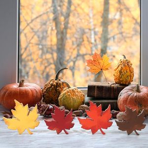 Ornement en bois en forme de feuille d'érable, ensemble de 4 pièces, MDF, décoration sur le thème de l'automne, décoration de table pour la fête de Thanksgiving - Product Image 4