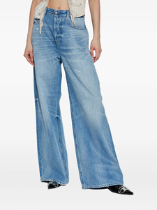 Jeans de Mezclilla para Mujer, Cintura Alta, Holgados, Cómodos, Sólidos, Transpirables, Corte Holgado, Estilo Casual de Primavera/Invierno, Pantalones Anchos Oscuros - Product Image 3