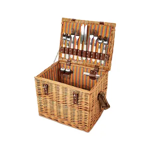 Fabricantes de JY, venta <span class=keywords><strong>al</strong></span> <span class=keywords><strong>por</strong></span> <span class=keywords><strong>mayor</strong></span>, cesta de <span class=keywords><strong>mimbre</strong></span> para picnic barata, cesta de picnic plegable de ratán con asa de tapa - Product Image 3