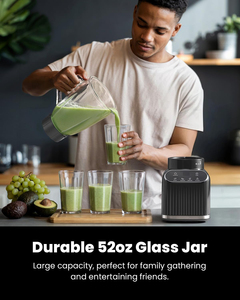 <span class=keywords><strong>Blender</strong></span> professionnel multifonction 5 fonctions, 1200 watts de puissance maximale, pot en verre de 52 oz, gobelet à emporter de 24 oz, smoothies, glace, <span class=keywords><strong>fruits</strong></span> <span class=keywords><strong>congelés</strong></span> - Product Image 4