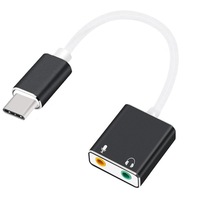 Tarjeta de Sonido Externa Tipo C, Adaptador de Audio USB C a 3.5mm de 7.1 Canales con Micrófono y Conector para Auriculares